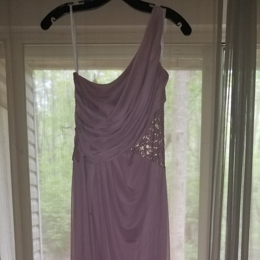 David's Bridal One Shoulder Dress